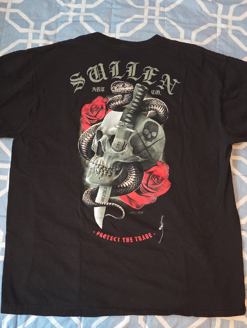 Sullen Men’s Black Graphic Skull & Rose T-Shirt NWT XL